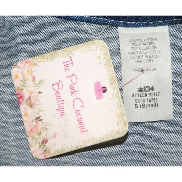 NWT Boutique Denim & Cheetah Print Vest Western Duster Sleeveless Jacket Size S - Picture 9 of 10